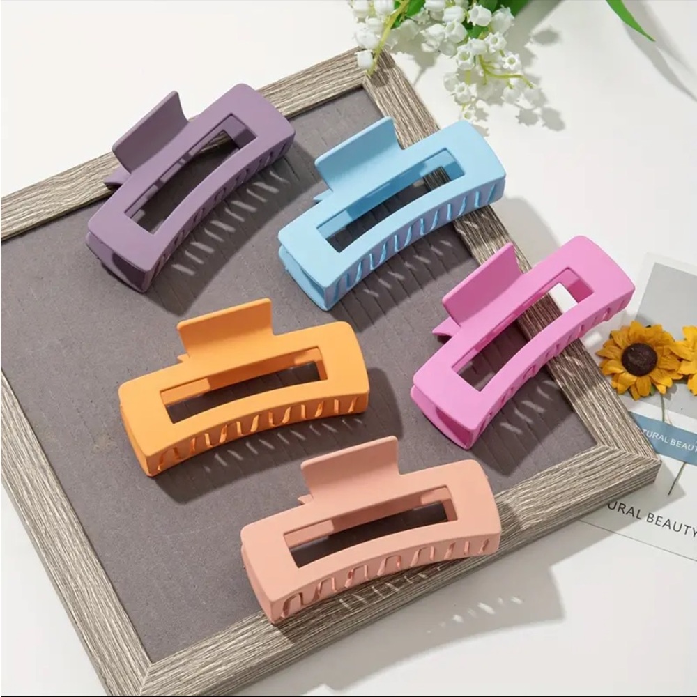 Colorful Hair Claw Clips - Set of 5